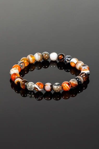 سوار من حجر العقيق المخطط الطبيعي - 2