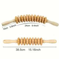 2 Natural Wooden Roller Massage Tools - 2