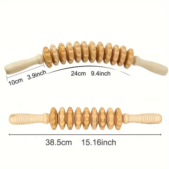 2 Natürliche Holz-Massage-Rollen - 2