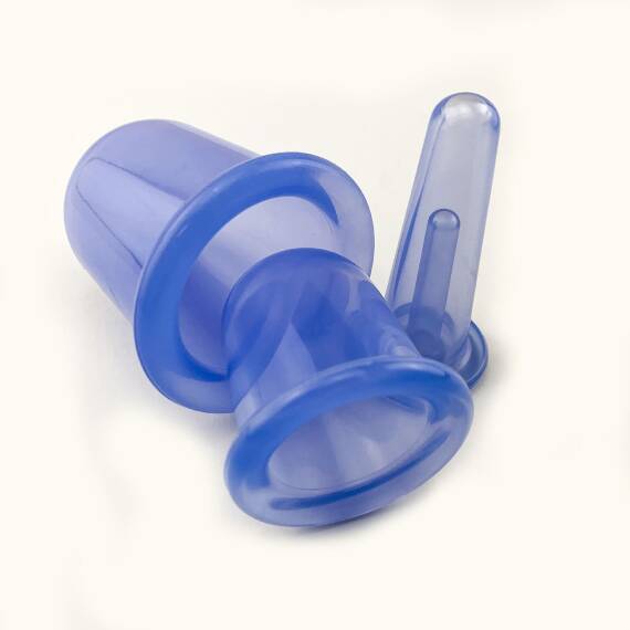 5er Set Silikon-Massagebecher - Blau - 5