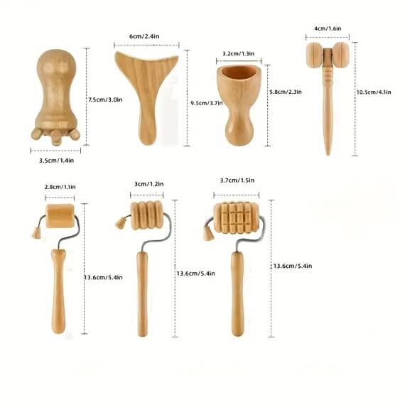 8-piece Wooden Massage Tool Set - 2