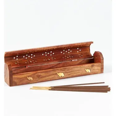 Ahşap Sandıklı Tütsü Yakma Kutusu (25 cm) - 1