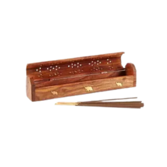 Ahşap Sandıklı Tütsü Yakma Kutusu (25 cm) - 1