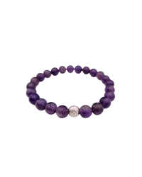 Amethyst Natural Stone Bracelet: - 2