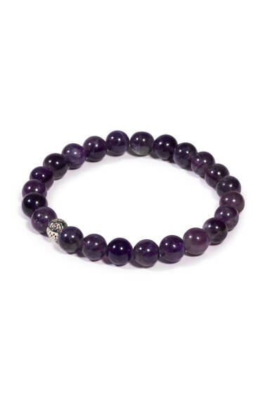Amethyst Natural Stone Bracelet: - 1