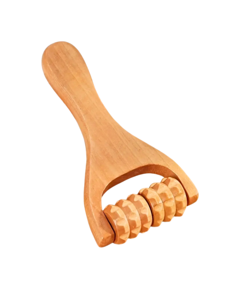 Appareil de Massage en Bois à Rouleau Denté - 1