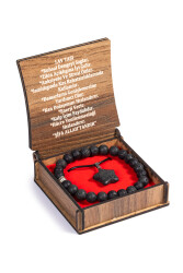 Boxed Lava Stone Necklace and Bracelet Set - 