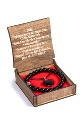 Boxed Onyx Stone Necklace and Bracelet Set - 