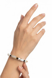 Bracelet Agate à Perles Longues et Barre - 2