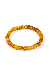 Bracelet en ambre à perles carrées : - 1