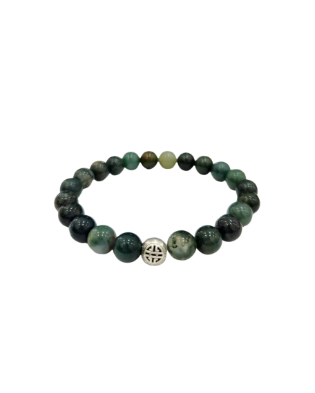 Bracelet en pierre naturelle Agate Mousse : - 2