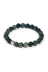 Bracelet en pierre naturelle Agate Mousse : - 1
