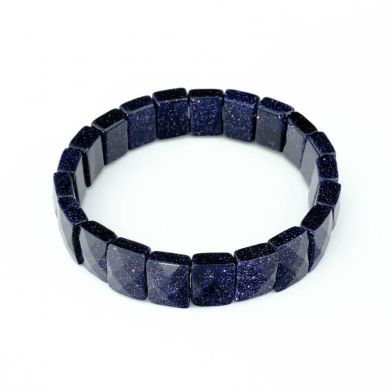 Bracelet en Pierre Naturelle Bleu Nuit avec Effet Étoilé - 1
