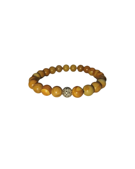 Bracelet en Pierre Naturelle de Jaspe Marron - 1