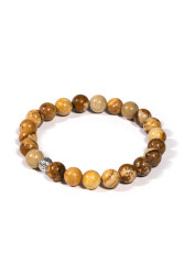 Bracelet en Pierre Naturelle de Jaspe Marron - 1