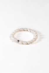 Bracelet en Pierre Naturelle de Perle Blanche - 