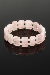 Bracelet en Pierre Naturelle de Quartz Rose (Rectangulaire) - 3