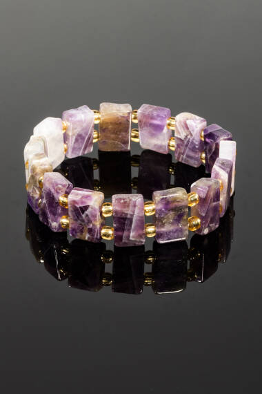 Bracelet Rolex en Pierre Naturelle Améthyste avec Perles - 3