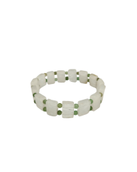 Bracelet Rolex en pierre naturelle Aventurine avec perles de quartz cristal : - 2