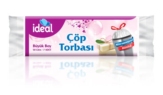 Büyük Boy Büzgülü Beyaz Sabun Kokulu Çöp Torbası - 1