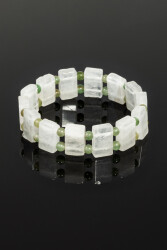 Crystal Quartz and Aventurine Beaded Natural Stone Rolex Bracelet: - 3