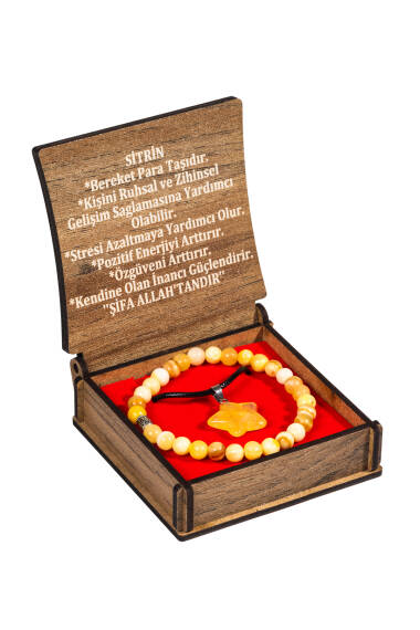 Ensemble Collier et Bracelet en Pierre de Citrine avec Boîte - 1