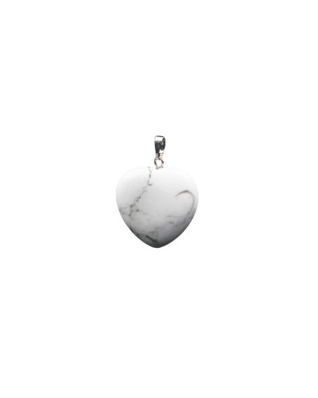 Heart-Shaped Howlite Stone Pendant - 1