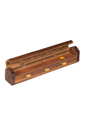 Holz-Räuchergefäß mit Deckel und Fach Produktbeschreibung - 1