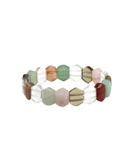 Honeycomb Design Chakra Natural Stone Rolex Bracelet – Colorful Unisex Bracelet - 1