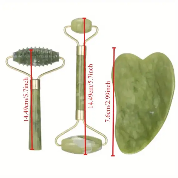 Jade Stone Massage Set – 3-in-1 Skin Revitalizing Combo - 2