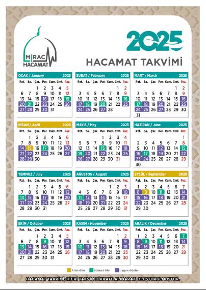 Kalın Duvar Takvimi- Mirac Hacamat - 1