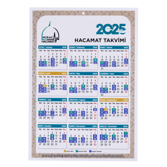 Kalın Duvar Takvimi- Mirac Hacamat - 1