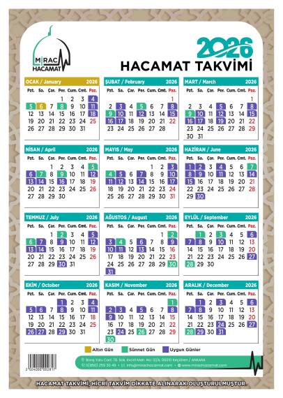 Kalın Duvar Takvimi- Mirac Hacamat - 1