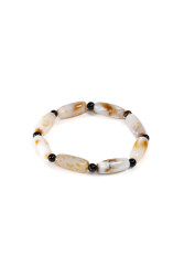 Long Beaded Bar Agate Bracelet - 1