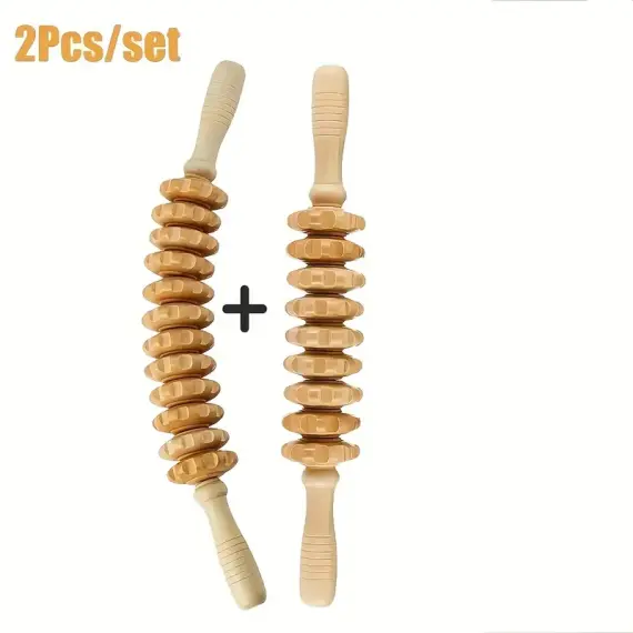 أداتان تدليك من الخشب الطبيعي - 1