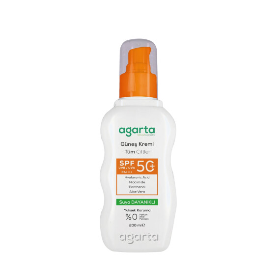 Natural High Protection Sunscreen for All Skin Types SPF 50, 200 ml - Agarta
