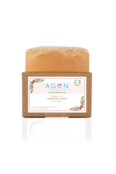 Natural Loofah Rice Essence Soap 120g – Gentle Exfoliation & Skin Care - 