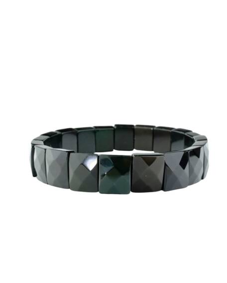 Obsidian Natural Stone Rolex Rectangular Bracelet – Handmade Elegant Design - 1