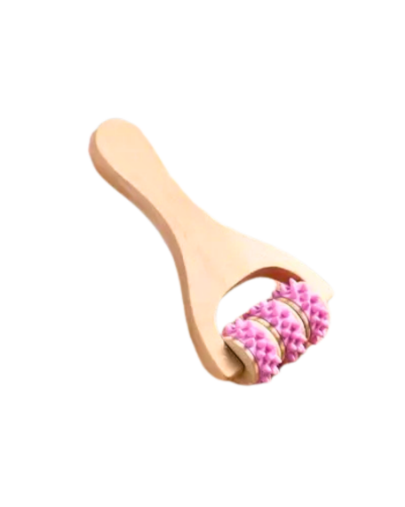 Outil de Massage en Bois avec Embouts en Silicone - 2