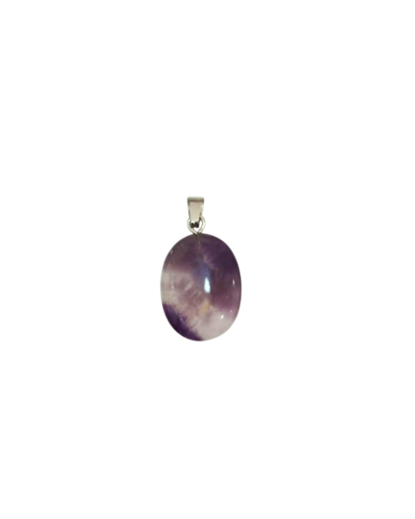 Oval Model Bantlı Ametist Taşı Kolye Ucu - 1