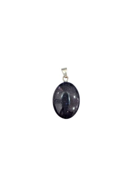 Oval Model Siyah Yıldız Taşı Kolye Ucu - 1