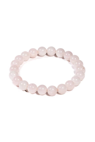 Pembe Kuvars Doğal Taş Bileklik - 1
