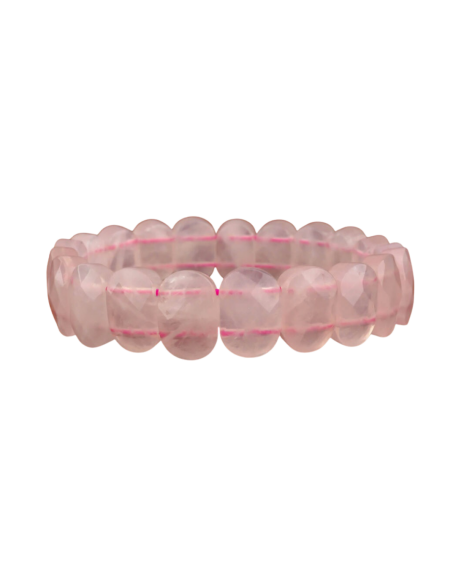 Pembe Kuvars Doğal Taş Rolex Bileklik ( Oval ) - 1