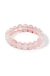 Pembe Kuvars Doğal Taş Rolex Bileklik ( Oval ) - 1