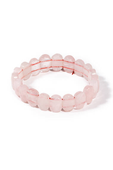 Pembe Kuvars Doğal Taş Rolex Bileklik ( Oval ) - 1