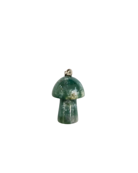 Pendentif en agate mousse modèle champignon - 1