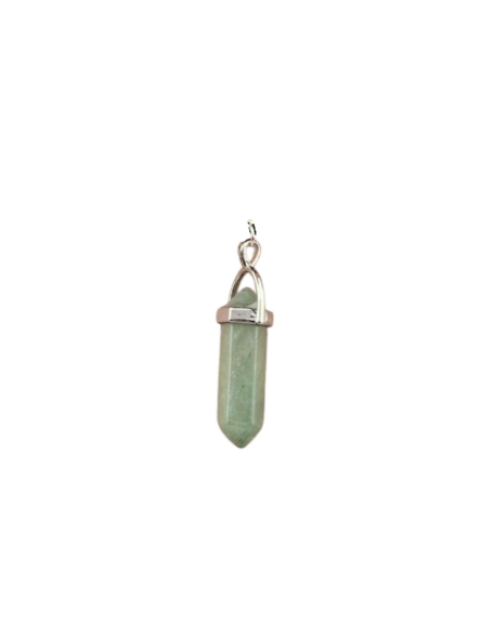 Pendentif en Pierre d’Aventurine en Forme de Colonne Hexagonale - 1