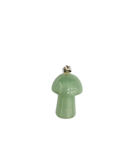Pendentif en pierre d’aventurine modèle champignon : - 1