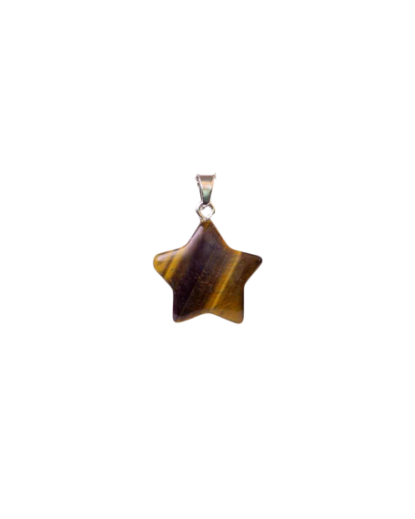 Pendentif en Pierre Œil de Tigre en Forme d’Étoile - 1