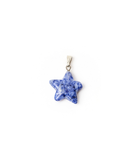 Pendentif en Pierre Sodalite en Forme d’Étoile - 1